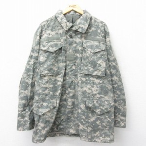 古着 長袖 ミリタリー フィールド ジャケット メンズ 00年代 00s M-65 デジタルカモ USA製 緑系 グリーン 迷彩 Lサイズ 中古  中古 古着