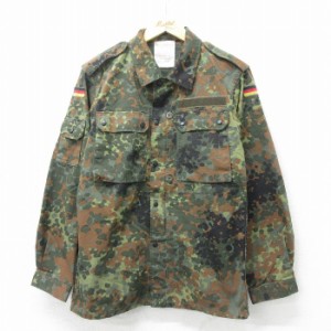 古着 長袖 ミリタリー ジャケット メンズ 90年代 90s ドイツ軍 緑他 グリーン 迷彩 Mサイズ 中古 アウター フライト 中古 古着