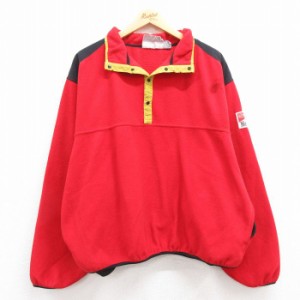 古着 マルボロ 長袖 フリース ジャケット メンズ 90年代 90s スナップT 大きいサイズ 赤他 レッド XLサイズ 中古 アウター 中古 古着