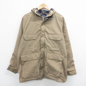 古着 ウールリッチ WOOLRICH 長袖 ジャケット マウンテン パーカー メンズ 90年代 90s ラグラン USA製 ベージュ カーキ 内側ウ 中古 古着