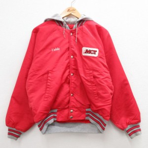 古着 Wear Guard 長袖 ナイロン ジャケット パーカー メンズ 90年代 90s MCT ラグラン USA製 赤 レッド 内側キルティング Lサ 中古 古着