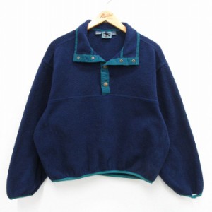 古着 ウールリッチ WOOLRICH 長袖 フリース ジャケット メンズ 90年代 90s スナップT USA製 紺他 ネイビー Mサイズ 中古 アウ 中古 古着