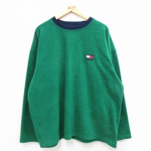 古着 トミーヒルフィガー TOMMY HILFIGER 長袖 ブランド フリース ジャケット メンズ 90年代 90s ワンポイントロゴ 大きいサイ 中古 古着