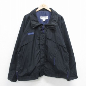 古着 コロンビア COLUMBIA 長袖 ナイロン ジャケット メンズ 90年代 90s ワンポイントロゴ 大きいサイズ 黒 ブラック XLサイズ 中古 古着