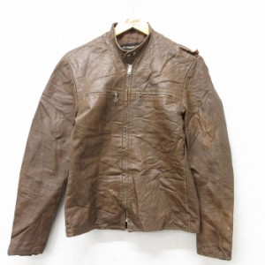 古着 ハーレーダビッドソン Harley Davidson 長袖 ビンテージ レザー ジャケット メンズ 70年代 70s シングルライダース 茶 ブ 中古 古着