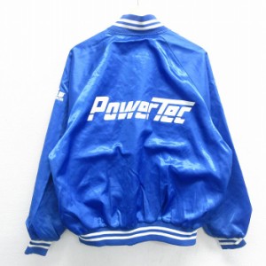 古着 長袖 ナイロン ジャケット メンズ 90年代 90s Powertec ラグラン USA製 青他 ブルー Lサイズ 中古 アウター ウインドブレ 中古 古着