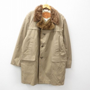 古着 ウールリッチ WOOLRICH 長袖 コート メンズ 大きいサイズ 濃ベージュ他 カーキ 内側ファー XLサイズ 中古 アウター 中古 古着