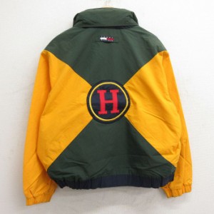 古着 トミーヒルフィガー TOMMY HILFIGER 長袖 ブランド ジャケット メンズ 90年代 90s ビッグロゴ 大きいサイズ 濃紺他 ネイ 中古 古着