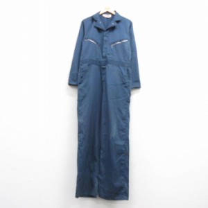 古着 ディッキーズ Dickies 長袖 ツナギ メンズ 80年代 80s タロン 紺 ネイビー W37 中古 オールインワン ボトムス 中古 古着