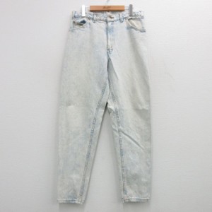 古着 ジーンズ Levis リーバイス 550 メンズ 80年代 80s テーパード ケミカルウォッシュ コットン USA製 薄紺 ネイビー デニム 中古 古着