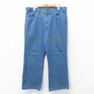 古着 ジーンズ Levis リーバイス 517 80年代 80s ブーツカット USA製 タロン 紺 ネイビー デニム W36 中古 メンズ ボトムス ジ 中古 古着