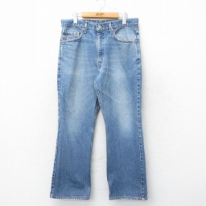 古着 ジーンズ Levis リーバイス 517 00年代 00s ブーツカット ヒゲ コットン 紺 ネイビー デニム W34 中古 メンズ ボトムス  中古 古着