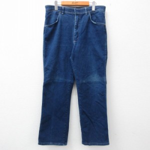 古着 ラングラー Wrangler ジーンズ メンズ 90年代 90s USA製 紺 ネイビー デニム W36 中古 ボトムス ジーパン Gパン ロング  中古 古着