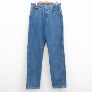 古着 ラングラー Wrangler ジーンズ メンズ 80年代 80s USA製 紺 ネイビー デニム W31 中古 ボトムス ジーパン Gパン ロング  中古 古着