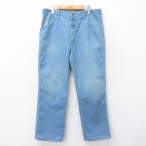 古着 ラングラー Wrangler ジーンズ メンズ 90年代 90s USA製 紺 ネイビー デニム W35 中古 ボトムス ジーパン Gパン ロング  中古 古着