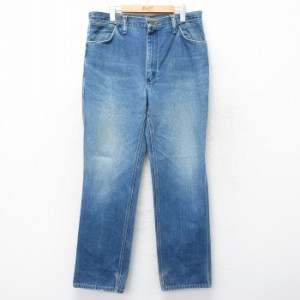 古着 ラングラー Wrangler ジーンズ メンズ 80年代 80s ヒゲ USA製 紺 ネイビー デニム W35 中古 ボトムス ジーパン Gパン ロ 中古 古着