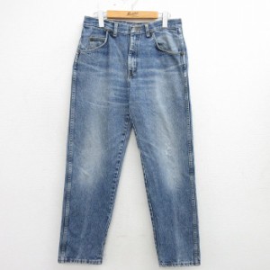 古着 ラングラー Wrangler ジーンズ メンズ 90年代 90s ヒゲ コットン USA製 紺 ネイビー デニム W32 中古 ボトムス ジーパン  中古 古着