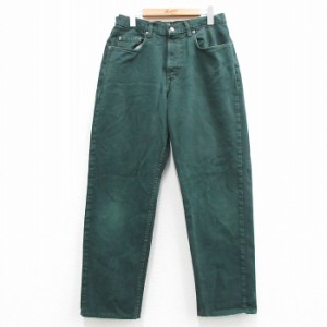 古着 ギャップ GAP ジーンズ メンズ 90年代 90s コットン USA製 緑 グリーン デニム spe W32 中古 ボトムス ジーパン Gパン ロ 中古 古着