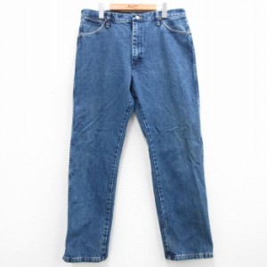 古着 ラングラー Wrangler ジーンズ メンズ 90年代 90s コットン USA製 紺 ネイビー デニム W36 中古 ボトムス ジーパン Gパン 中古 古着