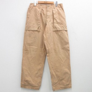 古着 ギャップ GAP パンツ メンズ 00年代 00s ダック地 コットン 薄茶 ブラウン W35 中古 ボトムス ロング 中古 古着