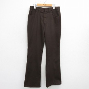 古着 ディッキーズ Dickies パンツ メンズ 80年代 80s ブーツカット フレア タロン 茶 ブラウン spe W34 中古 ボトムス ロング 中古 古着