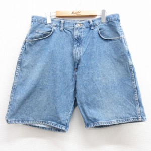 古着 ラングラー Wrangler ショート パンツ ショーツ メンズ 90年代 90s コットン USA製 紺 ネイビー デニム W33 中古 ボトム 中古 古着