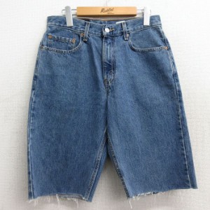 古着 リーバイス Levis 550 ハーフ パンツ ショーツ メンズ 00年代 00s コットン 紺 ネイビー デニム W29 中古 ボトムス 短パ 中古 古着