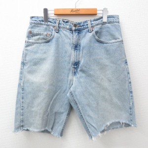 古着 リーバイス Levis 505 ショート パンツ ショーツ メンズ 00年代 00s コットン 紺 ネイビー デニム W34 中古 ボトムス 短 中古 古着