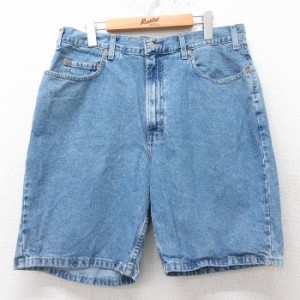 古着 ギャップ GAP ショート パンツ ショーツ メンズ 90年代 90s コットン USA製 紺 ネイビー デニム W35 中古 ボトムス 短パ 中古 古着