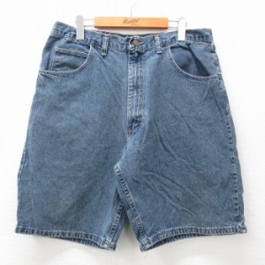 古着 ラングラー Wrangler ショート パンツ ショーツ メンズ 90年代 90s コットン USA製 紺 ネイビー デニム W36 中古 ボトム 中古 古着