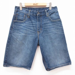 古着 リーバイス Levis 569 ショート パンツ ショーツ メンズ ヒゲ コットン 紺 ネイビー デニム W31 中古 ボトムス 短パン シ 中古 古着