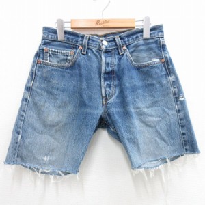 古着 リーバイス Levis ショート パンツ ショーツ メンズ 00年代 00s コットン 紺 ネイビー デニム W31 中古 ボトムス 短パン  中古 古着