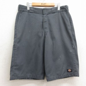 古着 ディッキーズ Dickies ショート ワーク パンツ ショーツ メンズ 濃グレー W35 中古 ボトムス 短パン ショーパン 中古 古着