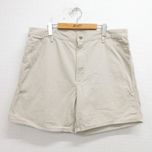 古着 カーハート Carhartt ショート パンツ ショーツ メンズ 90年代 90s 大きいサイズ コットン USA製 ベージュ カーキ spe W4 中古 古着