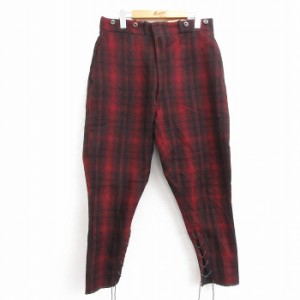 古着 ウールリッチ WOOLRICH ビンテージ ハンティング パンツ メンズ 40年代 40s ウール 赤他 レッド チェック spe W32 中古  中古 古着