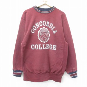 古着 長袖 チャンピオン Champion リバースウィーブ メンズ 90年代 90s CONCORDIA カレッジ クルーネック USA製 エンジ他 spe  中古 古着