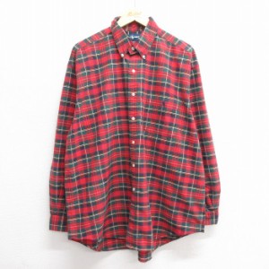 古着 ラルフローレン Ralph Lauren 長袖 ブランド シャツ メンズ 90年代 90s ワンポイントロゴ BIG SHIRT 大きいサイズ コット 中古 古着