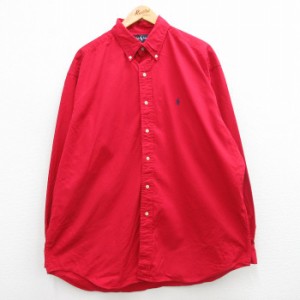 古着 ラルフローレン Ralph Lauren 長袖 ブランド シャツ メンズ 90年代 90s ワンポイントロゴ BLAIRE 大きいサイズ ロング丈  中古 古着