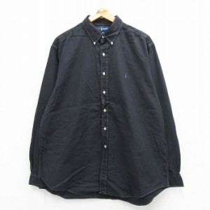 古着 ラルフローレン Ralph Lauren 長袖 ブランド シャツ メンズ 90年代 90s YARMOUTH ワンポイントロゴ 大きいサイズ ロング 中古 古着