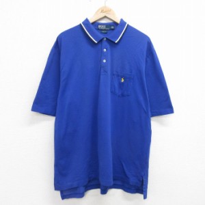 古着 ラルフローレン Ralph Lauren 半袖 ブランド ポロ シャツ メンズ 90年代 90s ワンポイントロゴ 大きいサイズ 鹿の子 コッ 中古 古着