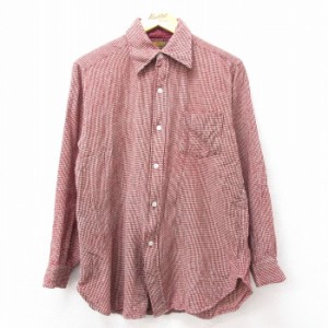 古着 ペンドルトン PENDLETON 長袖 ビンテージ ウール シャツ メンズ 60年代 60s 千鳥格子 USA製 エンジ他 Mサイズ 中古 トッ 中古 古着