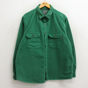 古着 ウールリッチ WOOLRICH 長袖 フランネル シャツ メンズ 00年代 00s コットン 緑 グリーン XLサイズ 中古 トップス 中古 古着