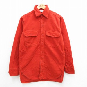 古着 ウールリッチ WOOLRICH 長袖 ヘビー フランネル シャツ メンズ 80年代 80s オレンジ系 Mサイズ 中古 トップス 中古 古着