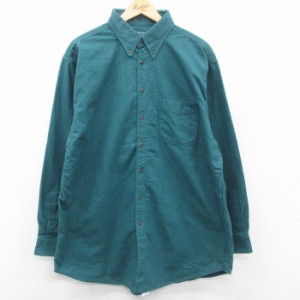 古着 ウールリッチ WOOLRICH 長袖 ヘビー フランネル シャツ メンズ 90年代 90s 大きいサイズ ロング丈 コットン ボタンダウン 中古 古着