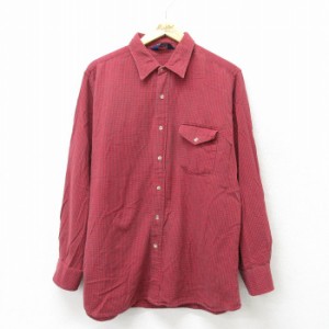 古着 ウールリッチ WOOLRICH 長袖 フランネル シャツ メンズ 90年代 90s コットン 赤 レッド チェック XLサイズ 中古 トップス 中古 古着