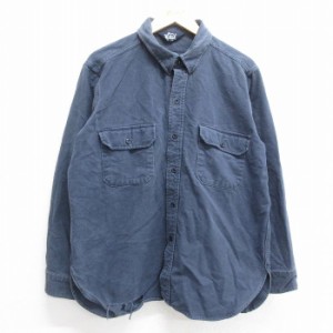 古着 ウールリッチ WOOLRICH 長袖 ヘビー フランネル シャツ メンズ 90年代 90s 紺 ネイビー XLサイズ 中古 トップス 中古 古着