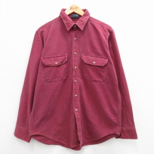 古着 ウールリッチ WOOLRICH 長袖 ヘビー フランネル シャツ メンズ 00年代 00s エンジ XLサイズ 中古 トップス 中古 古着