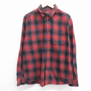 古着 ウールリッチ WOOLRICH 長袖 フランネル シャツ メンズ コットン 赤他 レッド チェック XLサイズ 中古 トップス 中古 古着