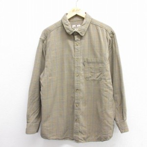 古着 ウールリッチ WOOLRICH 長袖 シャツ メンズ 大きいサイズ コットン 茶他 ブラウン チェック XLサイズ 中古 トップス 中古 古着