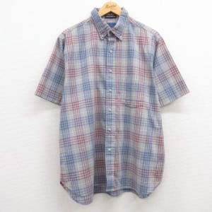 古着 ペンドルトン PENDLETON 半袖 シャツ メンズ 90年代 90s 大きいサイズ ボタンダウン USA製 グレー系他 チェック XLサイズ 中古 古着